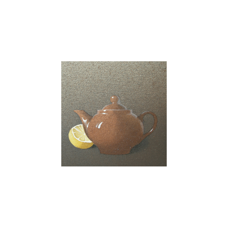 Teiera e limone, 2015, tecnica mista, cm 12×12