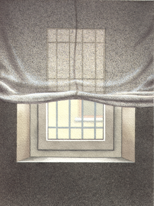 Finestra 4, 2008, tecnica mista su carta, cm 18x24