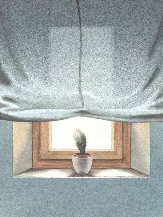 Finestra 3, 2008, tecnica mista su carta, cm 18x24