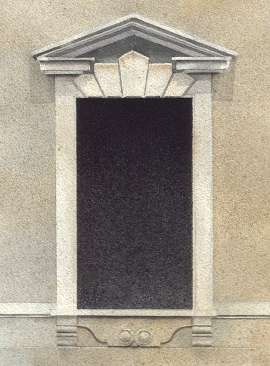 Finestra 7, 2008, tecnica mista su carta, cm 18x24