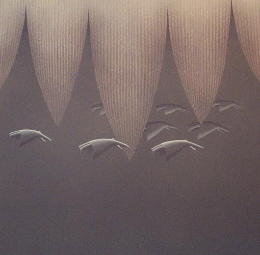 Volo radente, 2004, tecnica mista su carta, cm 100x100