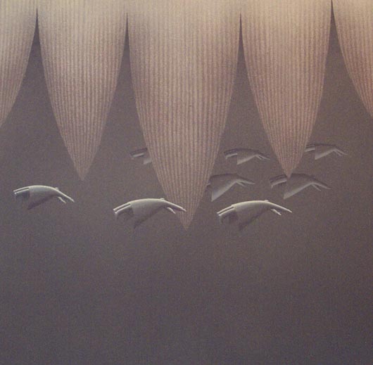 Volo radente, 2004, tecnica mista su carta, cm 100x100