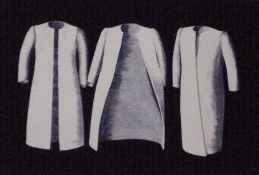 Tre cappotti, 1996, tecnica mista su carta, cm 20x30