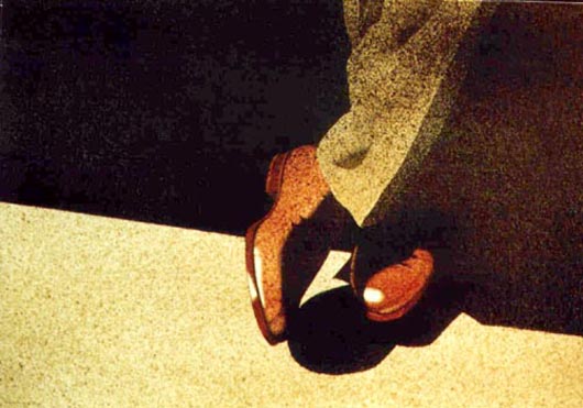Pantaloni di tweed, 2001, tecnica mista su carta, cm 36x51
