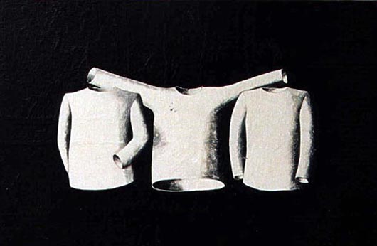 Tre maglioni, 1999, tecnica mista su carta, cm 20x30