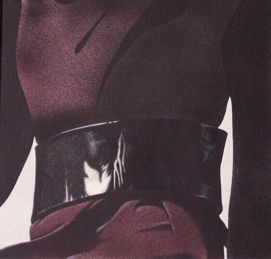 Cappotto rosso, 2002, tecnica mista su carta, cm 51x51