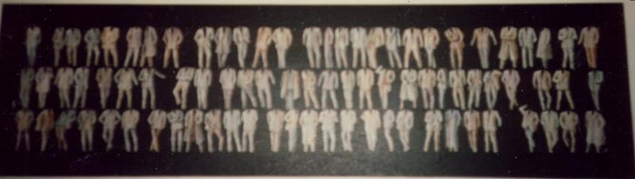 Moltitudine, 1997, tecnica mista su carta, cm 20x60