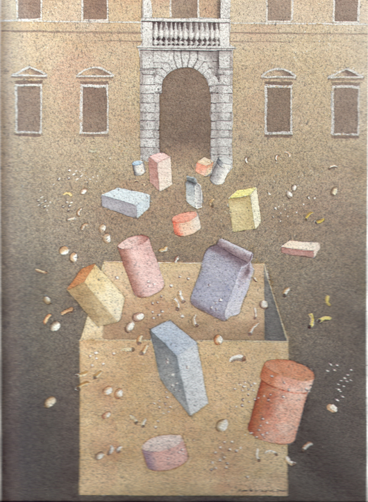 Regali, 2000, tecnica mista su carta, cm 25x35