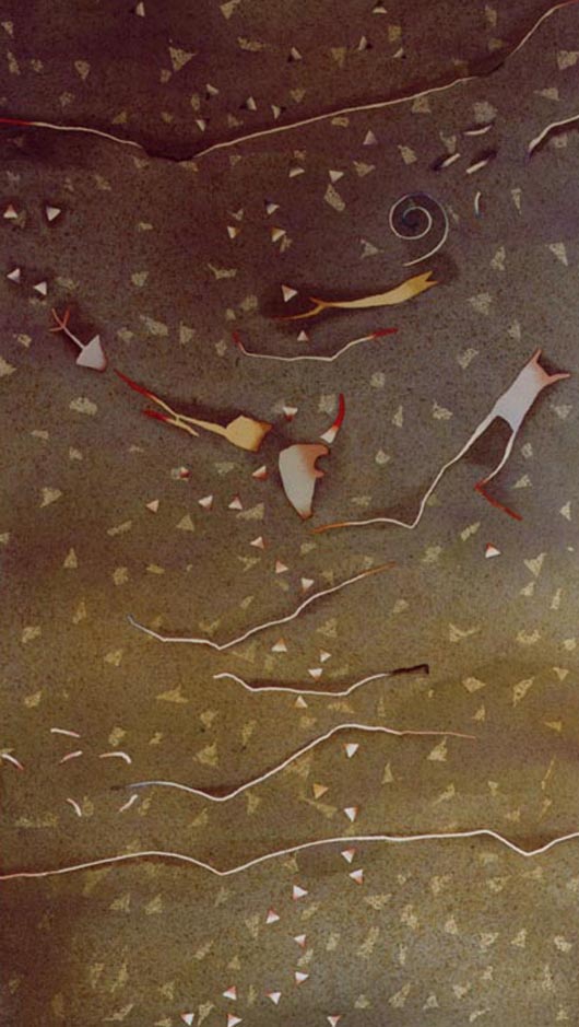 Sfuggente, 2000, tecnica mista su carta, cm 73x103