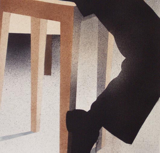 Sgabello, 2002, tecnica mista su carta, cm 51x51
