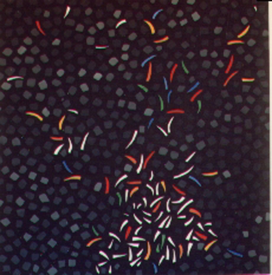 Frizzante, 1990, olio su tavola, cm 100x100