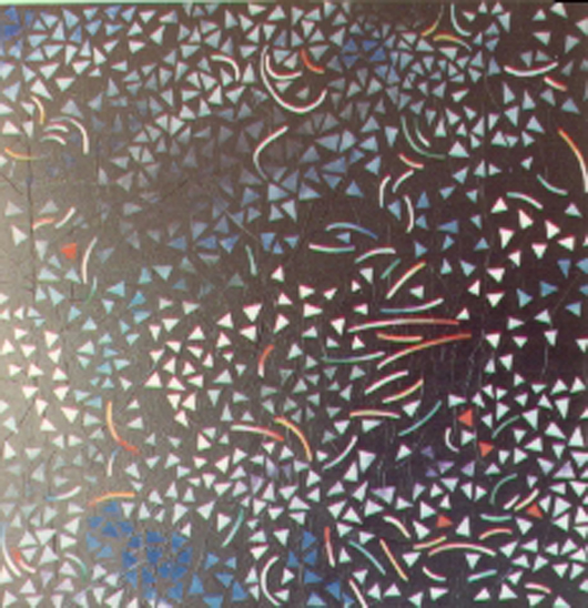 Il cielo degli amanti, 1990, olio su tavola, cm 100x100