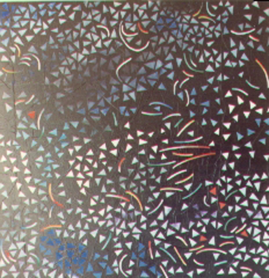 Il cielo degli amanti, 1990, olio su tavola, cm 100x100