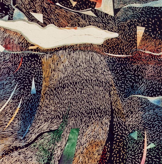 La pioggia, 1988, olio su tavola, cm 100x100