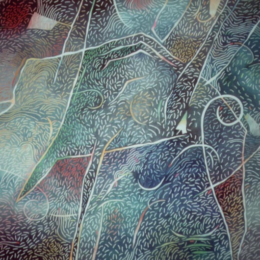 Organico, 1988, olio su tavola, cm 100x100