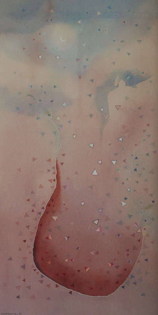 Un sacco di stelle, 1991, acquerello, cm 18x36