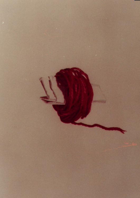 Gomitolo rosso, 1984, acquerello, cm 20x30