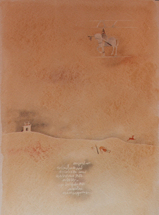 Morto all'alba, 1984, acquerello, cm 36x51