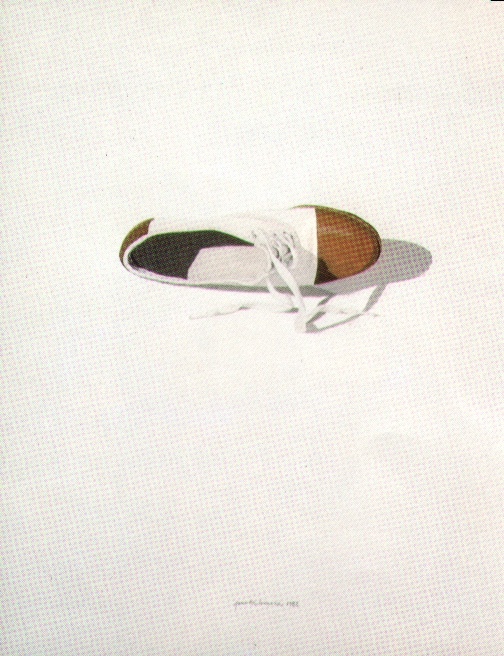 Scarpa bicolore, 1980, acquerello, cm 25x30