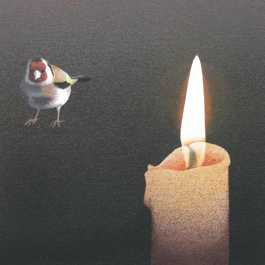 Al lume di candela, 2012, tecnica mista su carta, 23x23cm